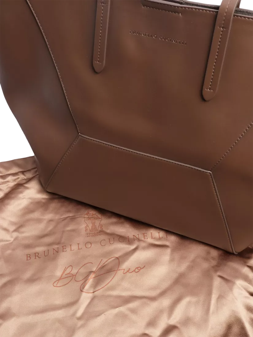 Brunello Cucinelli BC Duo tote bag brown - British product