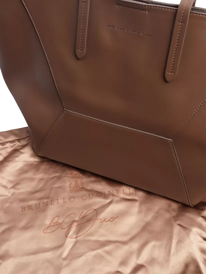 Brunello Cucinelli BC Duo tote bag brown - British product