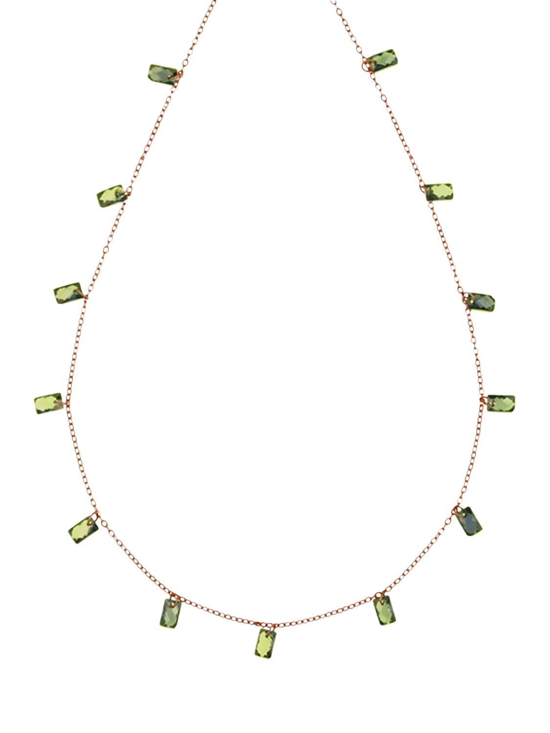 Nina B Tivoli Baguette Necklace, Gold/Green