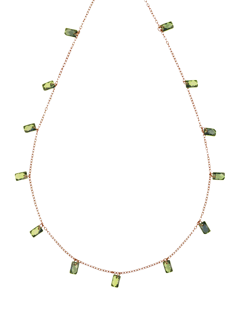 Nina B Tivoli Baguette Necklace, Gold/Green