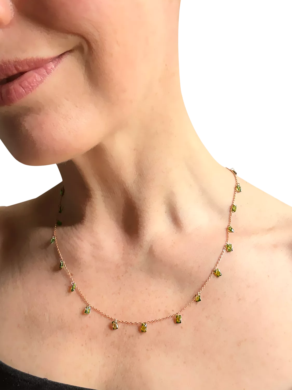 Nina B baguette cubic zirconia necklace 45cm - British product
