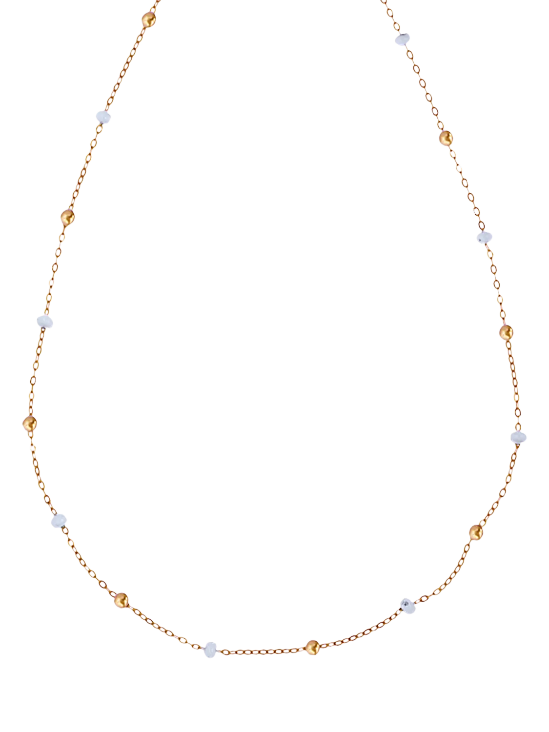 Nina B beaded necklace Gold/White 45cm - British product