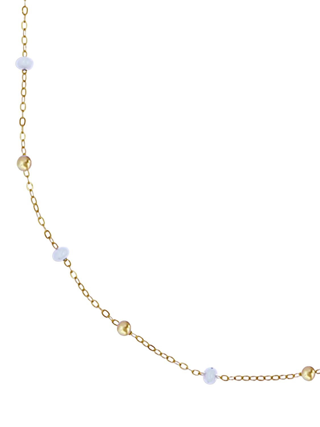 Nina B beaded necklace Gold/White 45cm - British product