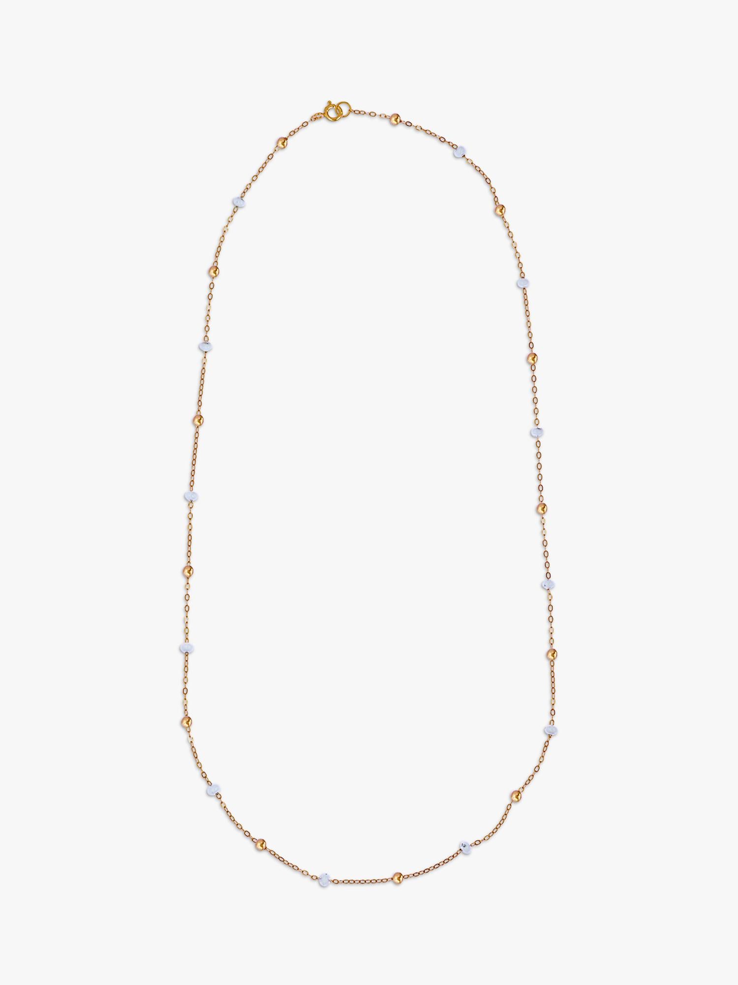 Nina B beaded necklace Gold/White 45cm - British product