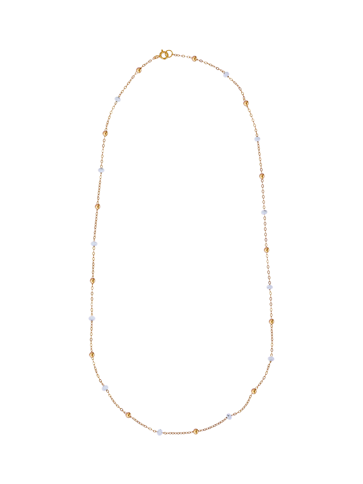 Nina B beaded necklace Gold/White 45cm - British product