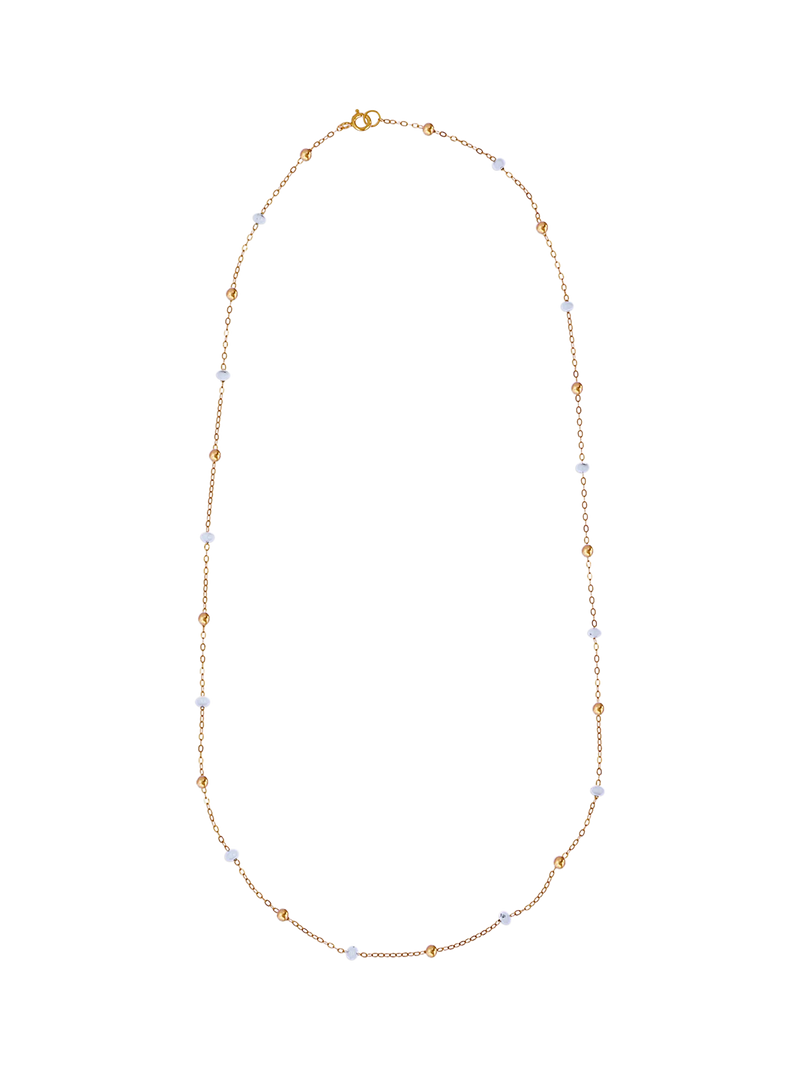Nina B beaded necklace Gold/White 45cm - British product