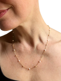 Nina B beaded necklace Gold/White 45cm - British product