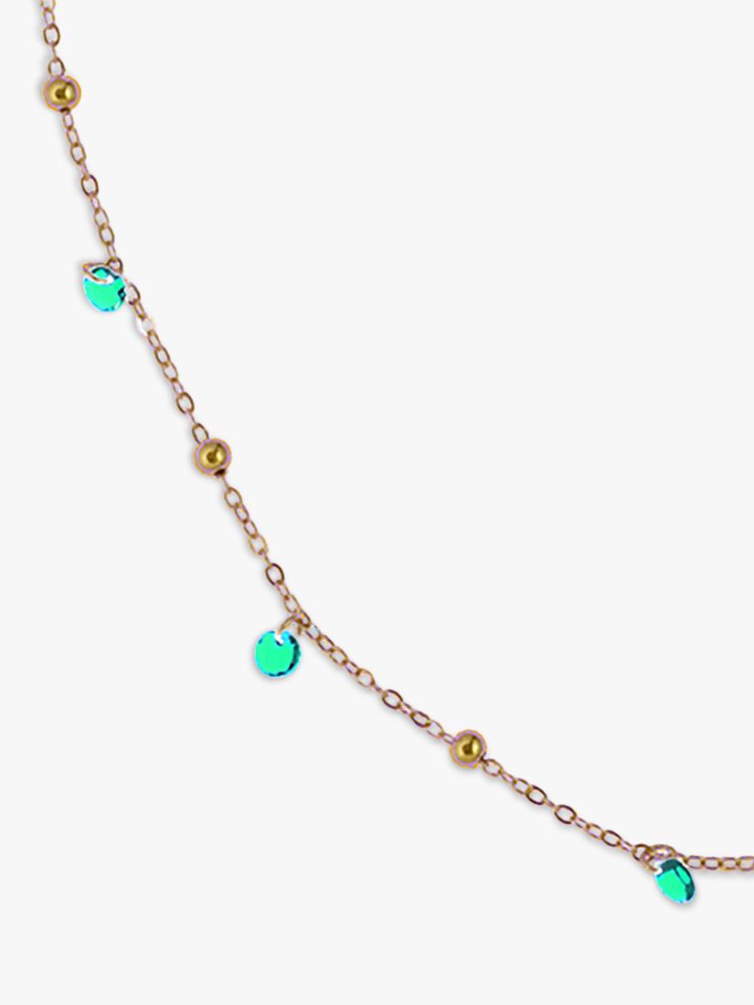 Nina B Tivoli necklace blue green cubic zirconia gold chain, UK version