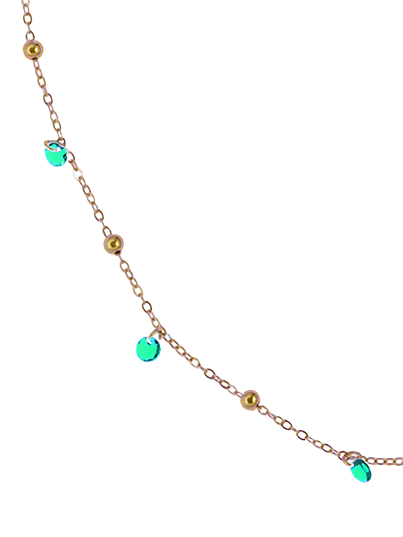 Nina B Tivoli necklace blue green cubic zirconia gold chain, UK version