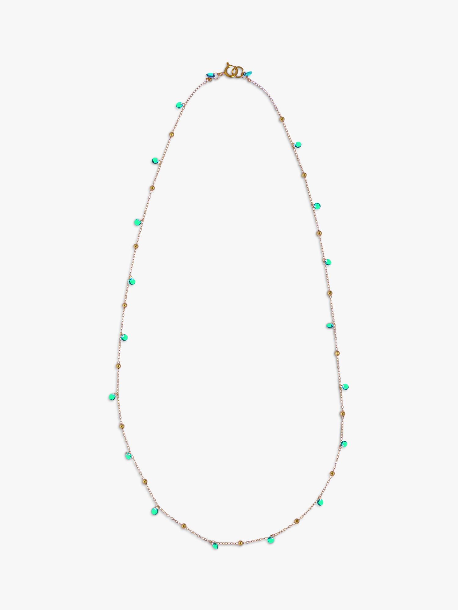 Nina B Tivoli necklace blue green cubic zirconia gold chain, UK version