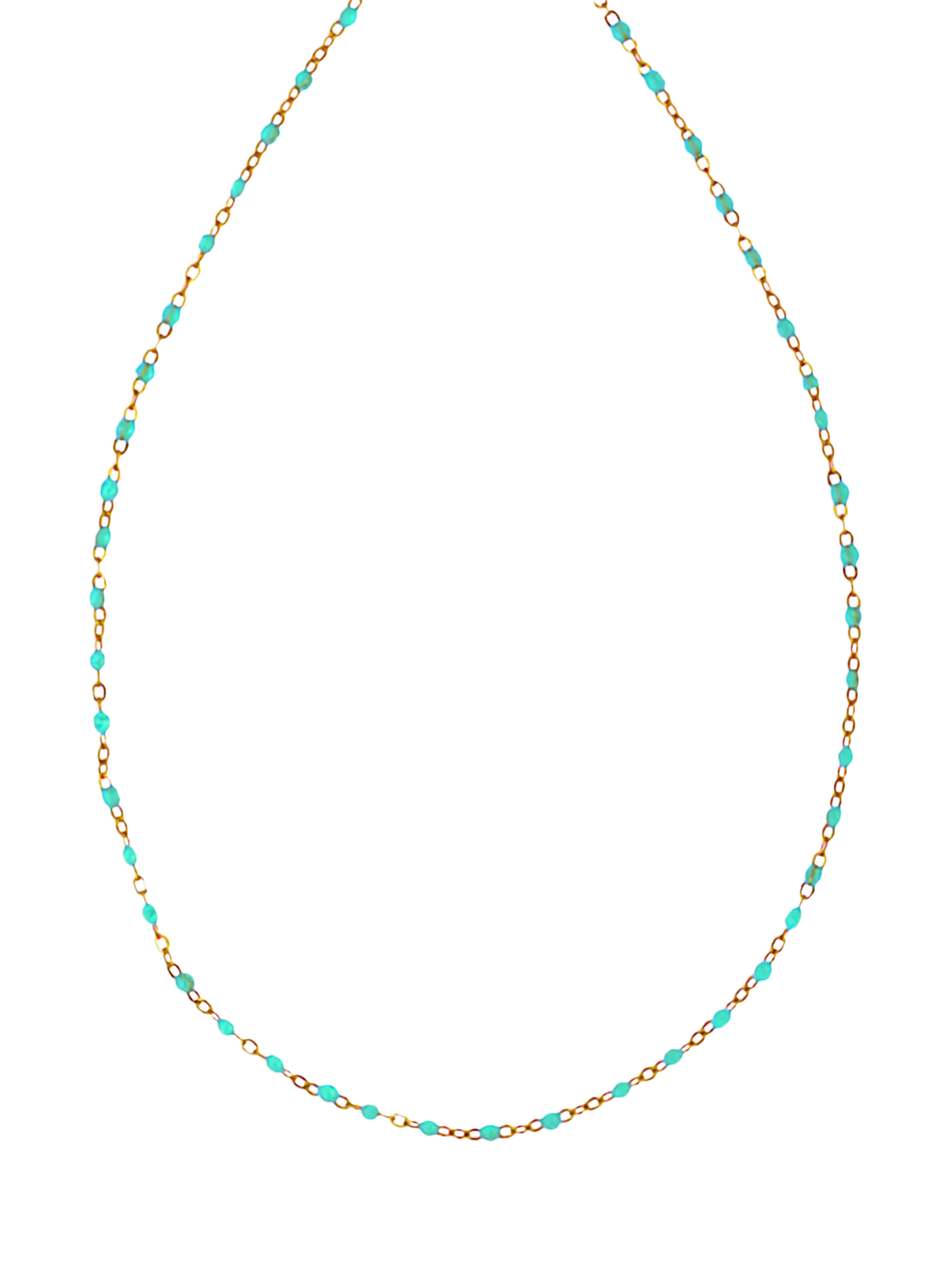 Nina B Tivoli enamel bead necklace gold turquoise 45cm - British product