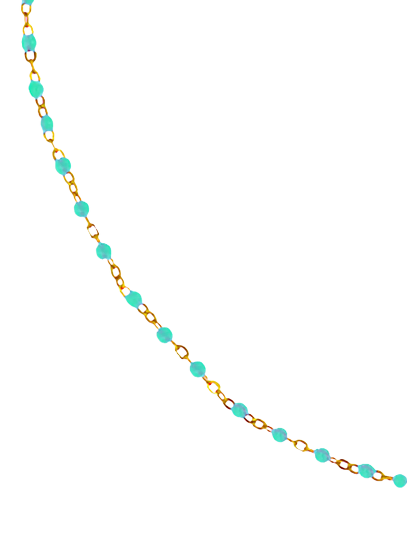 Nina B Tivoli enamel bead necklace gold turquoise 45cm - British product