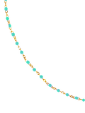 Nina B Tivoli enamel bead necklace gold turquoise 45cm - British product
