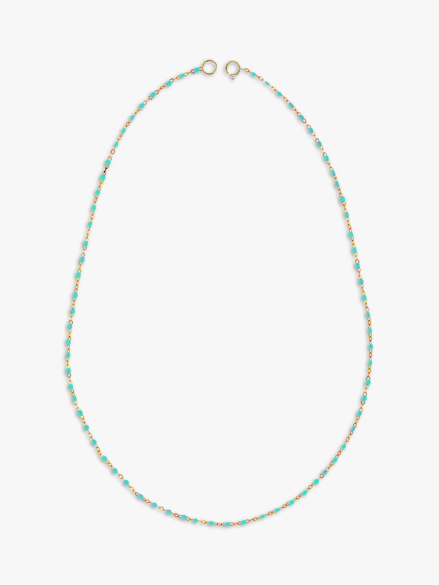 Nina B Tivoli enamel bead necklace gold turquoise 45cm - British product