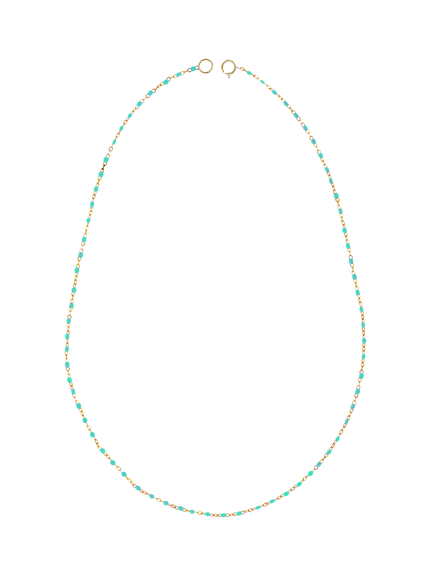 Nina B Tivoli enamel bead necklace gold turquoise 45cm - British product