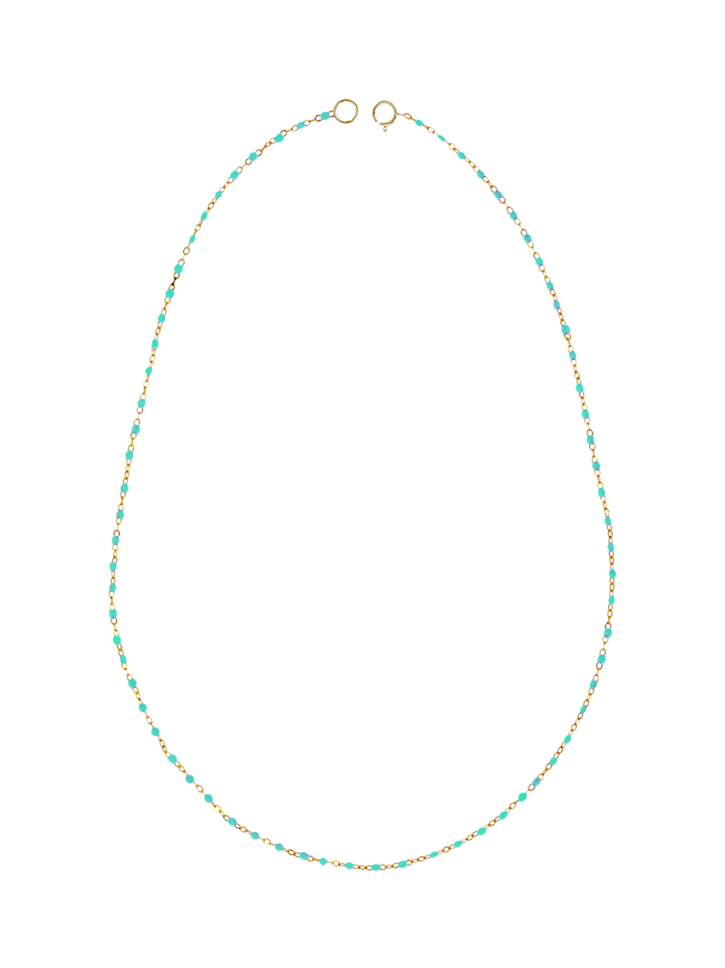 Nina B Tivoli enamel bead necklace gold turquoise 45cm - British product