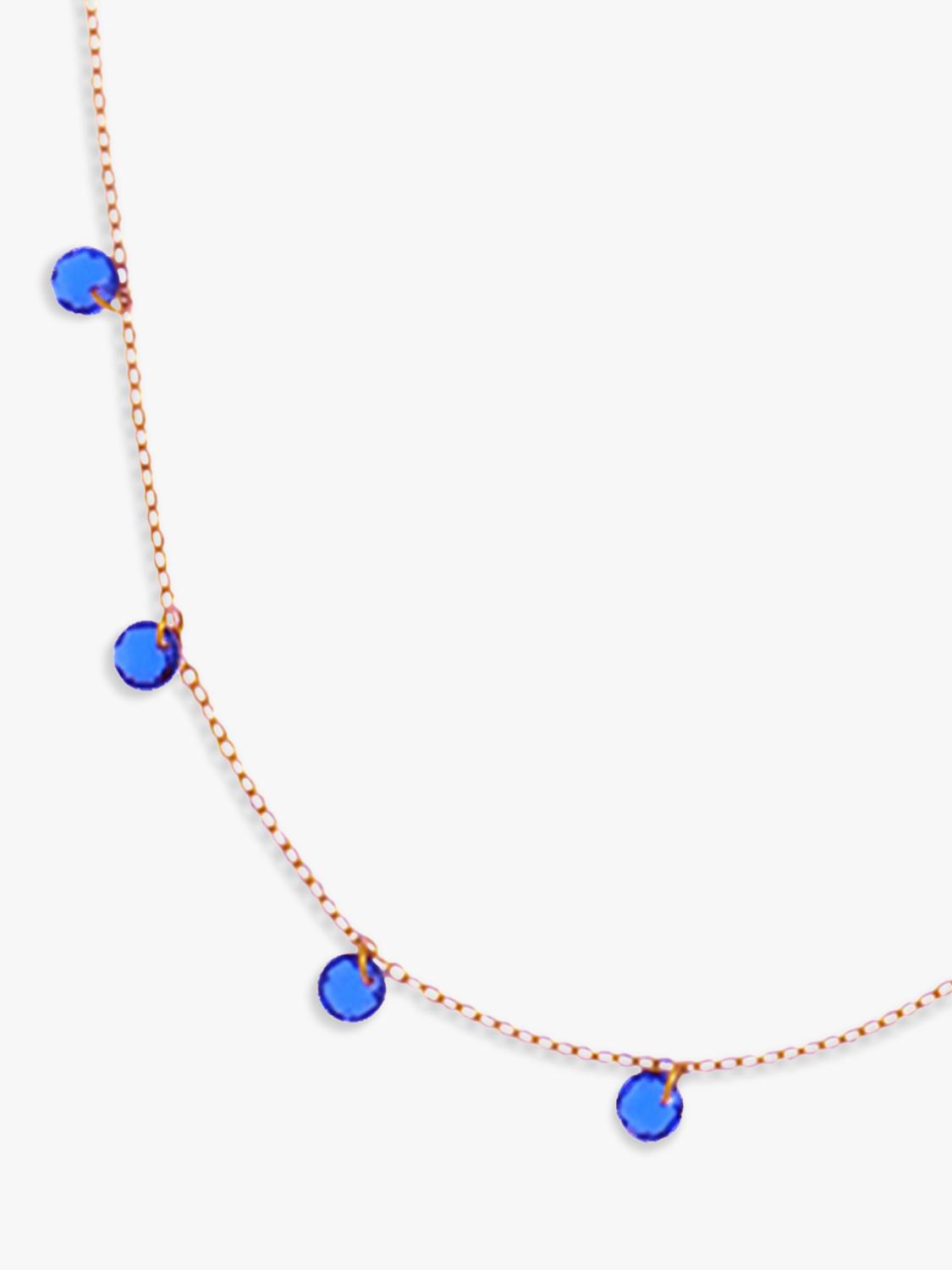 Nina B Tivoli crystal bead necklace gold blue, imported from the UK