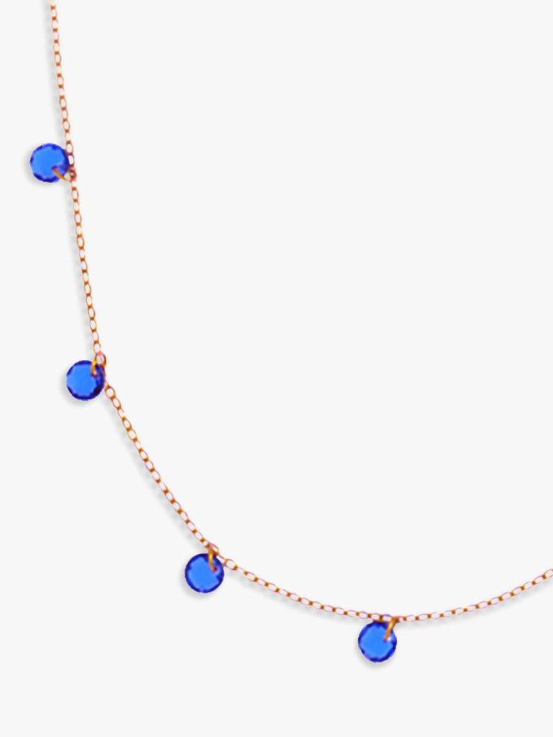 Nina B Tivoli crystal bead necklace gold blue, imported from the UK
