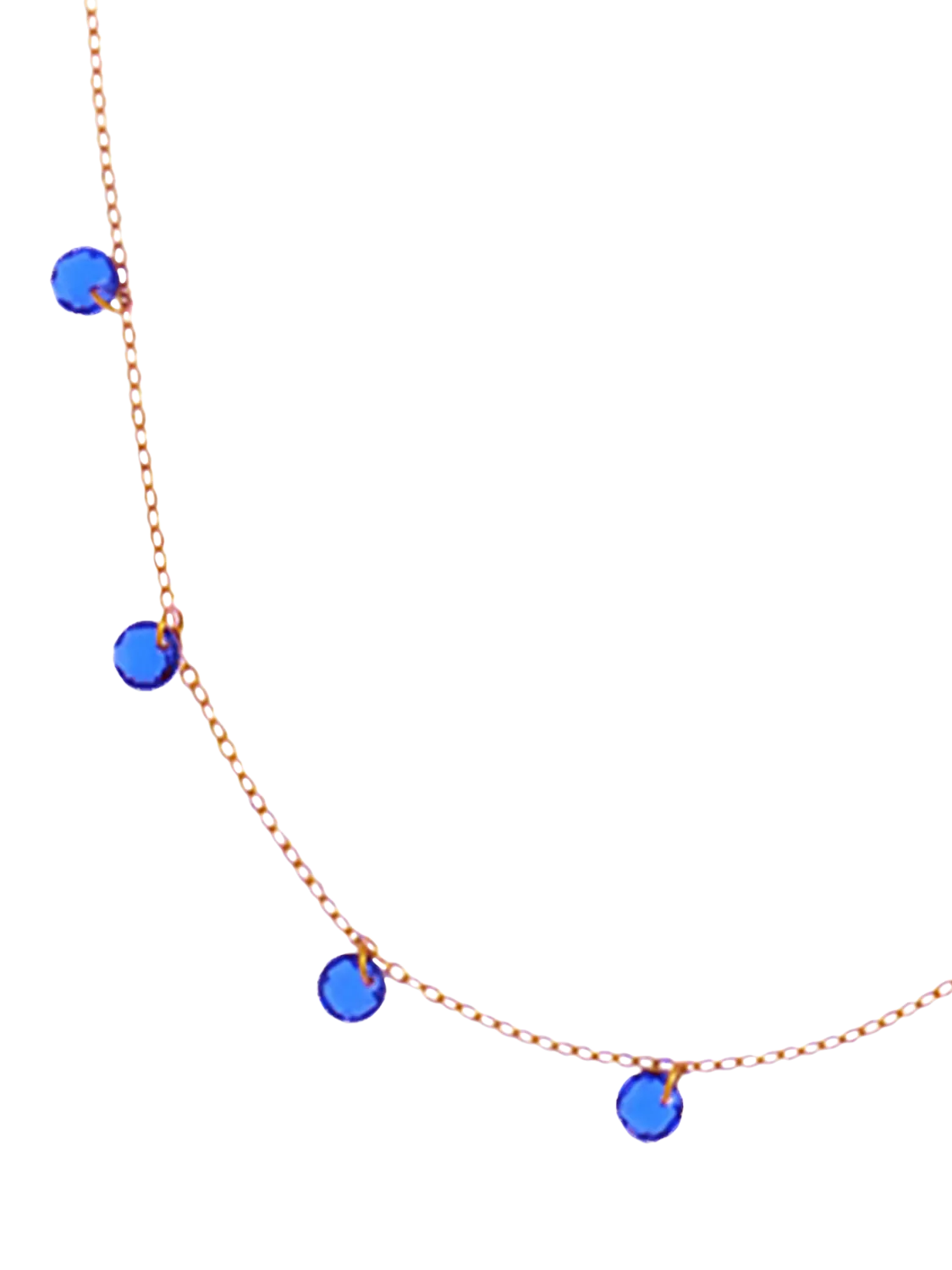 Nina B Tivoli crystal bead necklace gold blue, imported from the UK