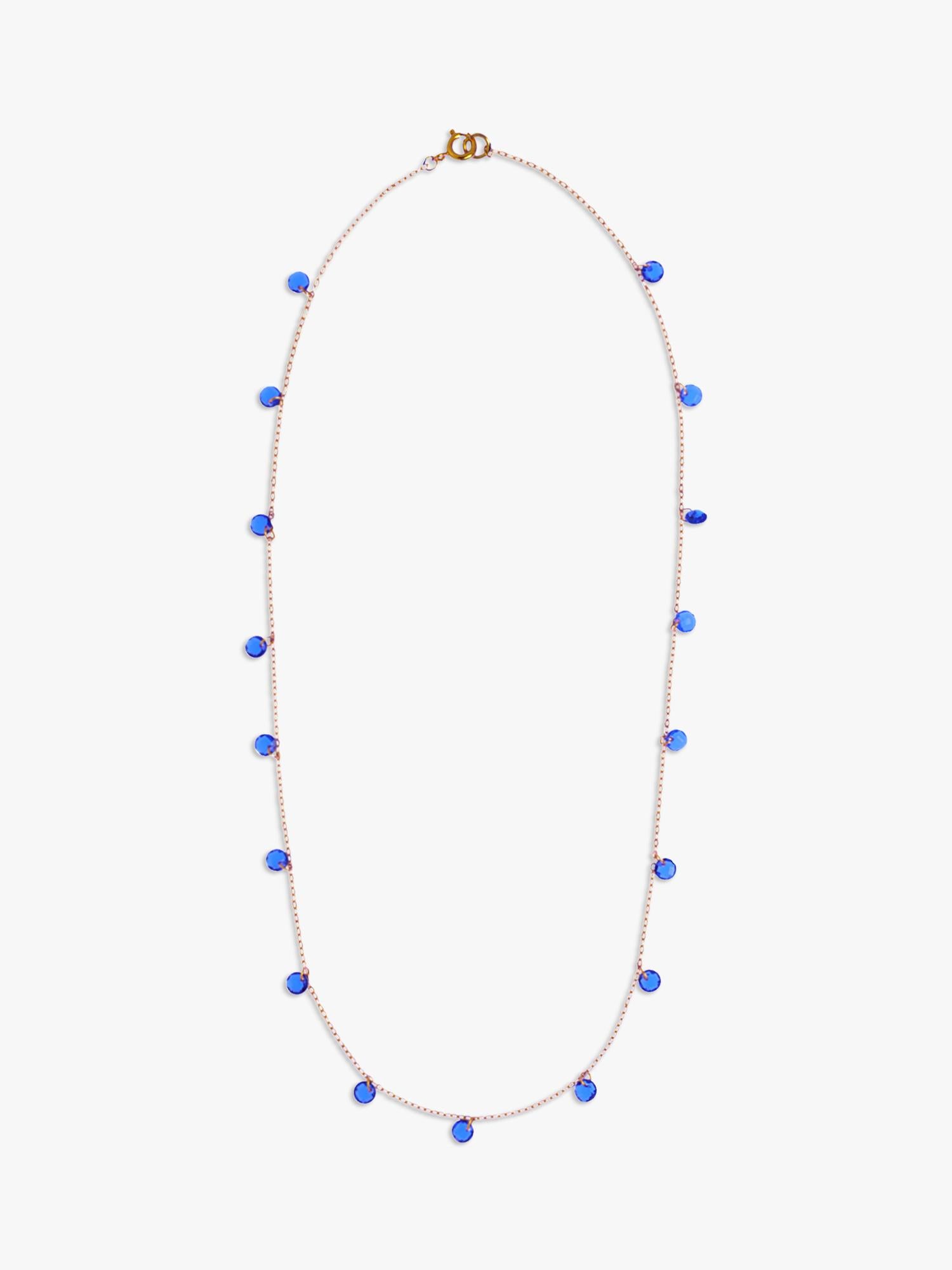 Nina B Tivoli crystal bead necklace gold blue, imported from the UK