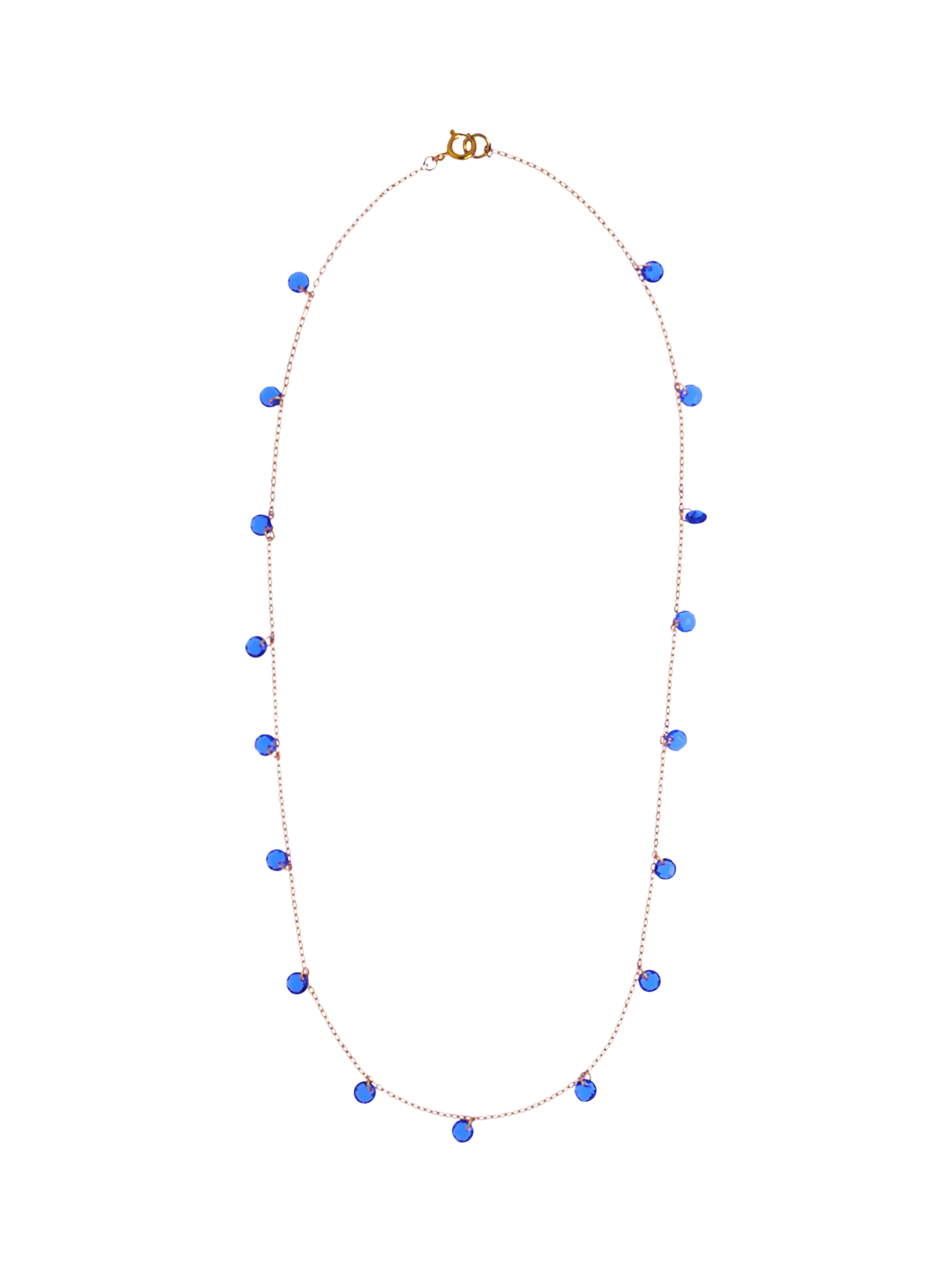 Nina B Tivoli crystal bead necklace gold blue, imported from the UK
