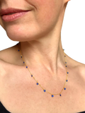 Nina B Tivoli crystal bead necklace gold blue, imported from the UK
