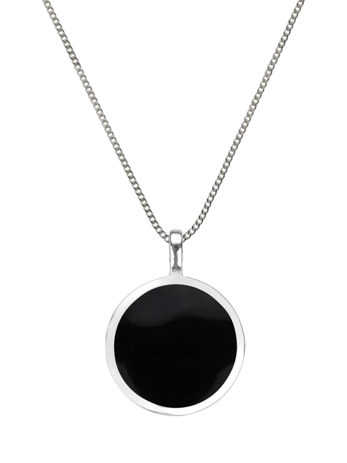 Nina B Circular Pendant Necklace with Mother of Pearl in Sterling Silver 45cm Chain