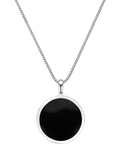 Nina B Circular Pendant Necklace with Mother of Pearl in Sterling Silver 45cm Chain