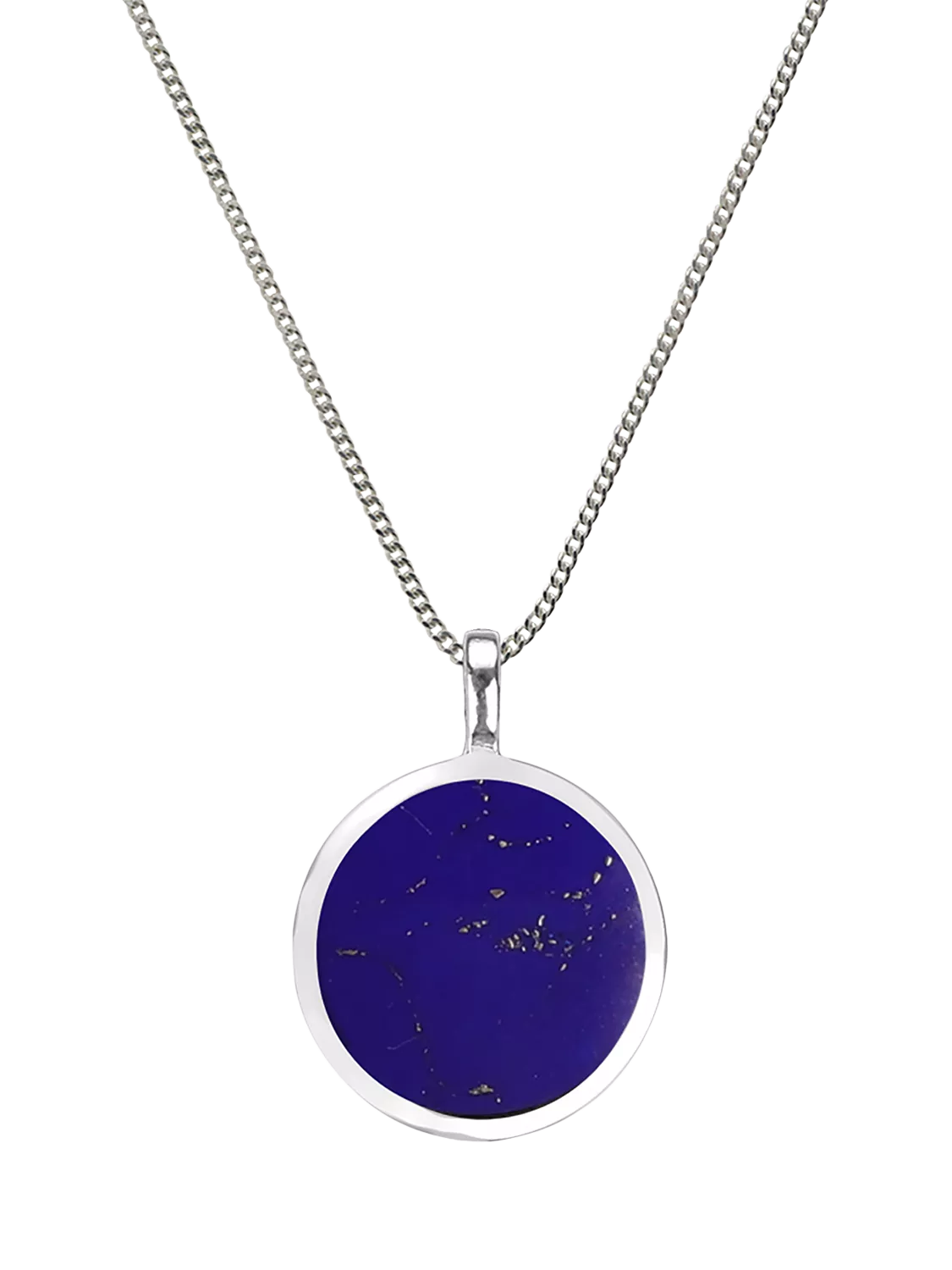 Nina B Circular Pendant Necklace with Mother of Pearl in Sterling Silver 45cm Chain