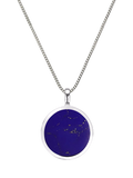 Nina B Circular Pendant Necklace with Mother of Pearl in Sterling Silver 45cm Chain