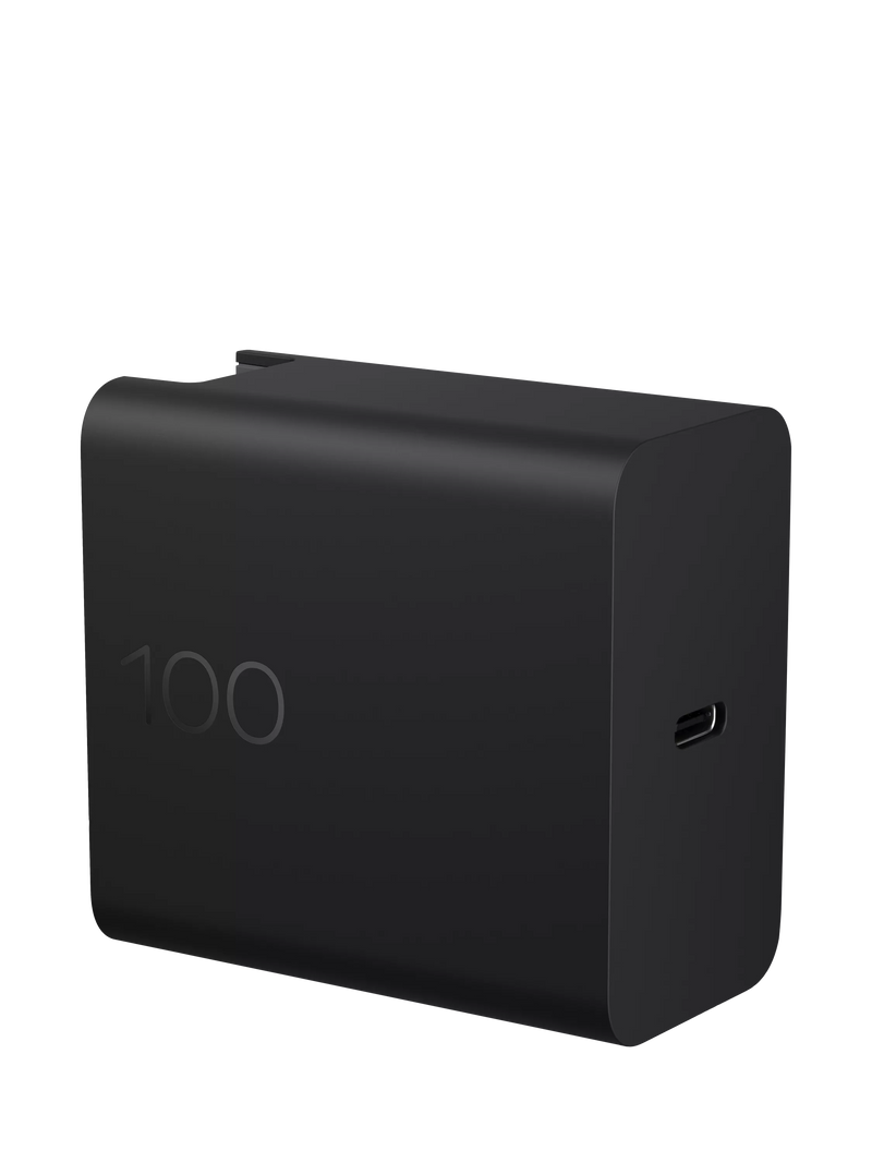 HP 100W GaN Wall Charger Black compact - British product