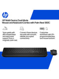 HP 580C wireless keyboard and mouse combo with palm rest (British brand)