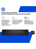 HP 580C wireless keyboard and mouse combo with palm rest (British brand)