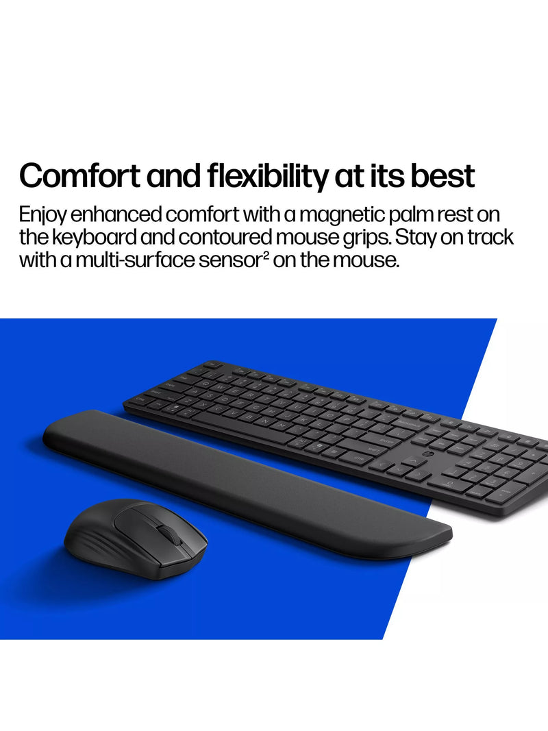 HP 580C wireless keyboard and mouse combo with palm rest (British brand)