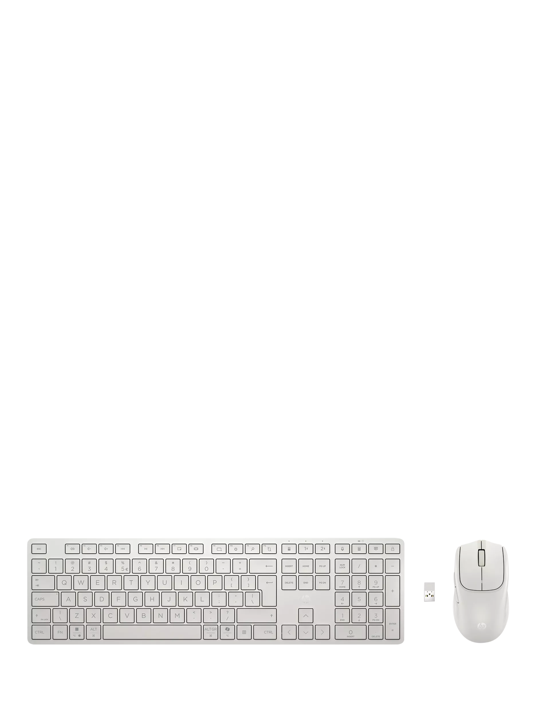 HP 490C wireless keyboard mouse combo white, imported from the UK