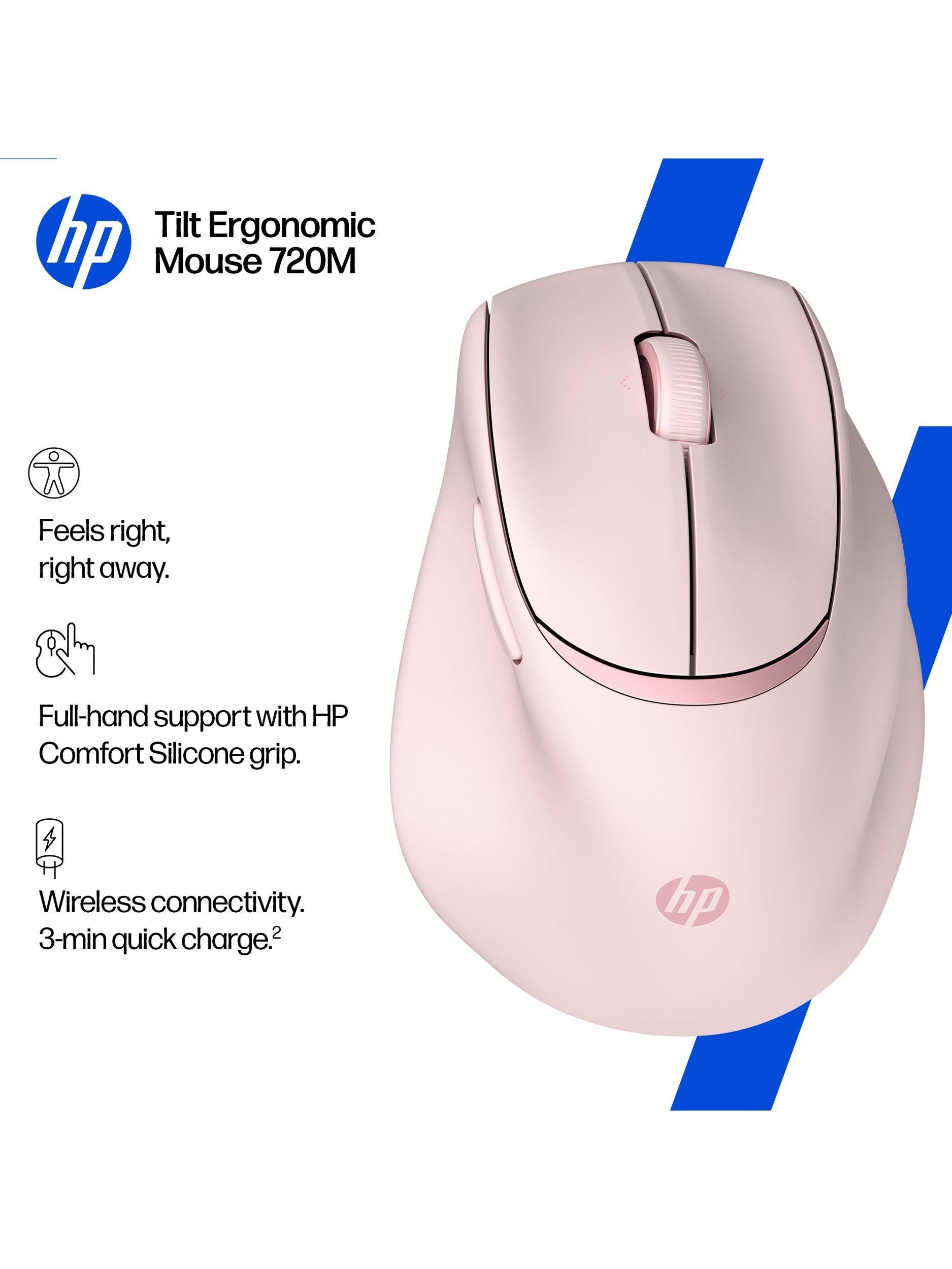 HP tilt ergonomic wireless mouse pink, imported from the UK