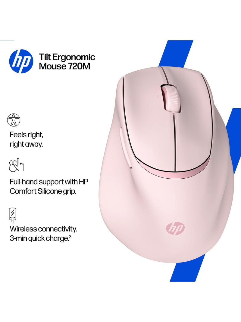HP tilt ergonomic wireless mouse pink, imported from the UK
