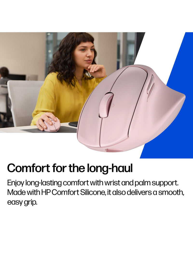 HP tilt ergonomic wireless mouse pink, imported from the UK