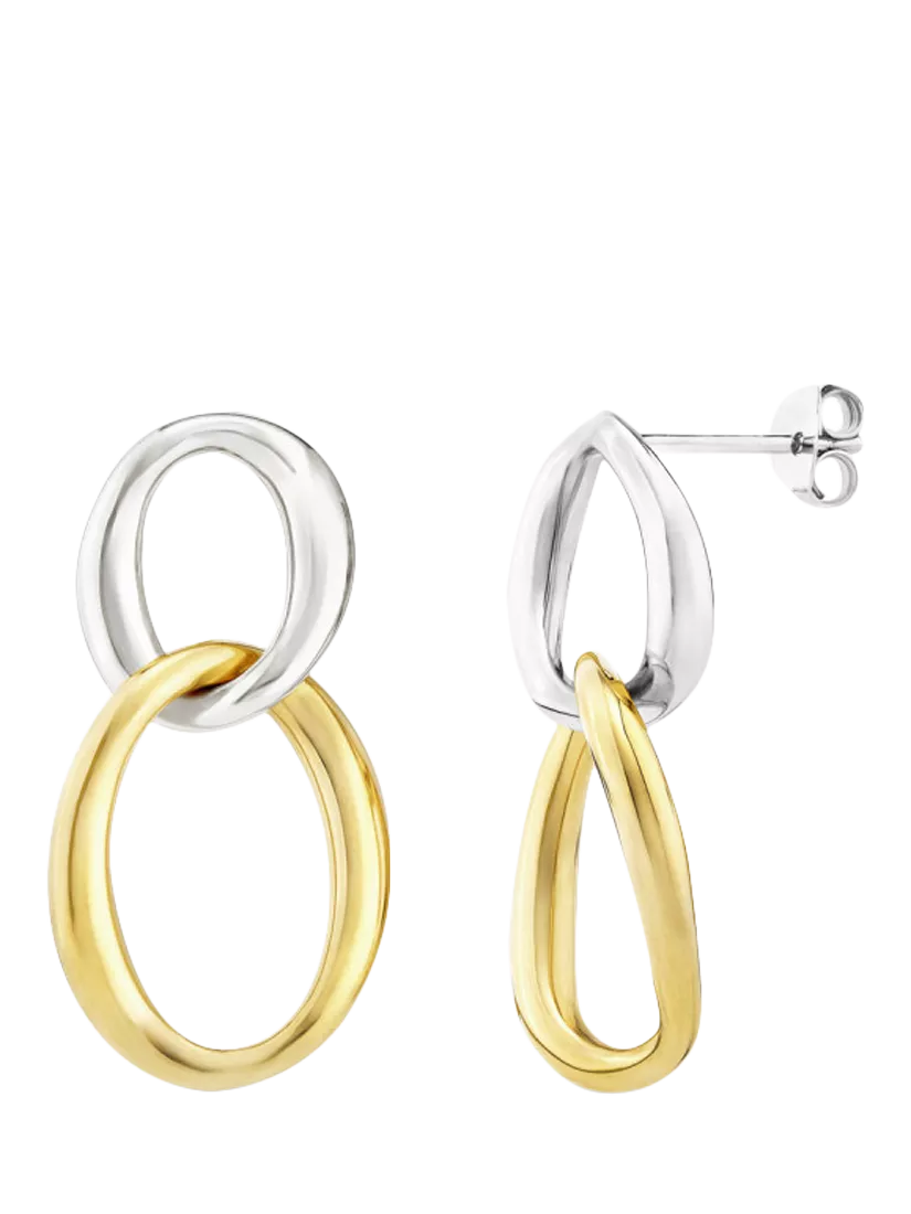 Dinny Hall Wave double drop earrings gold silver, imported from the UK
