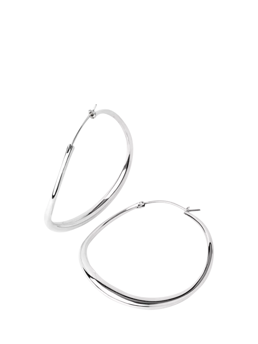 Dinny Hall Wave large hoop earrings in silver (British brand)