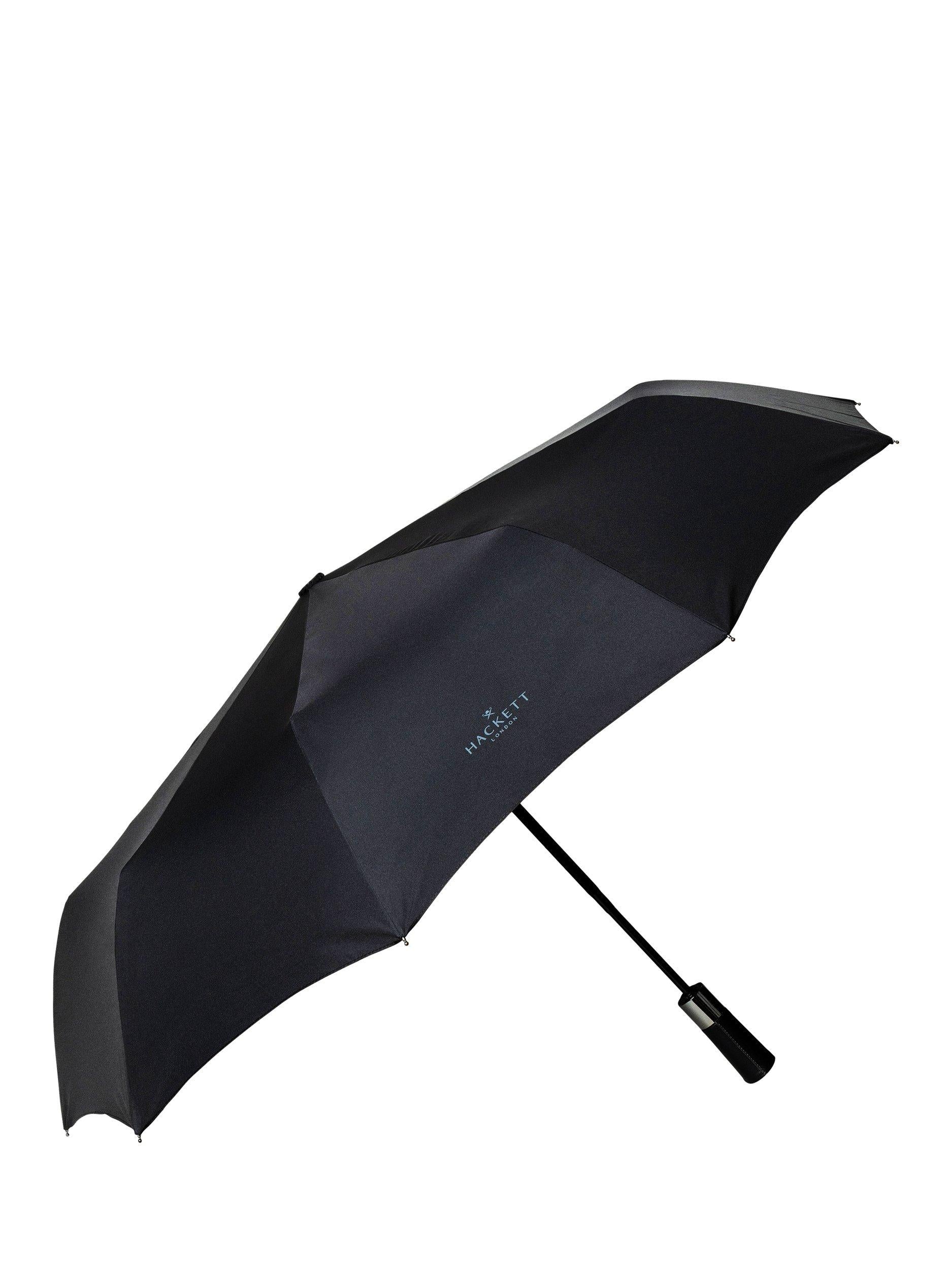 Hackett London folding umbrella black manual telescope (British brand)