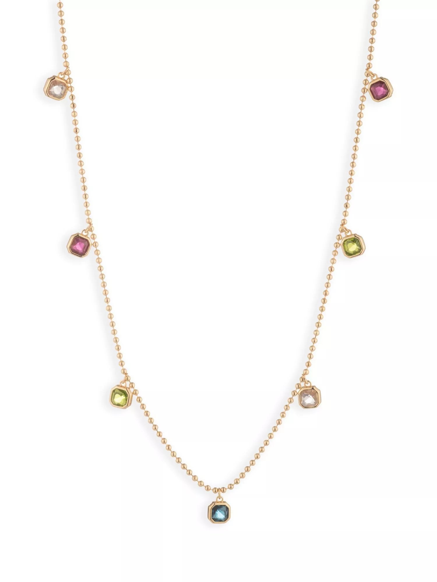 Lauren Ralph Lauren gold tone beaded charm necklace, imported from the UK