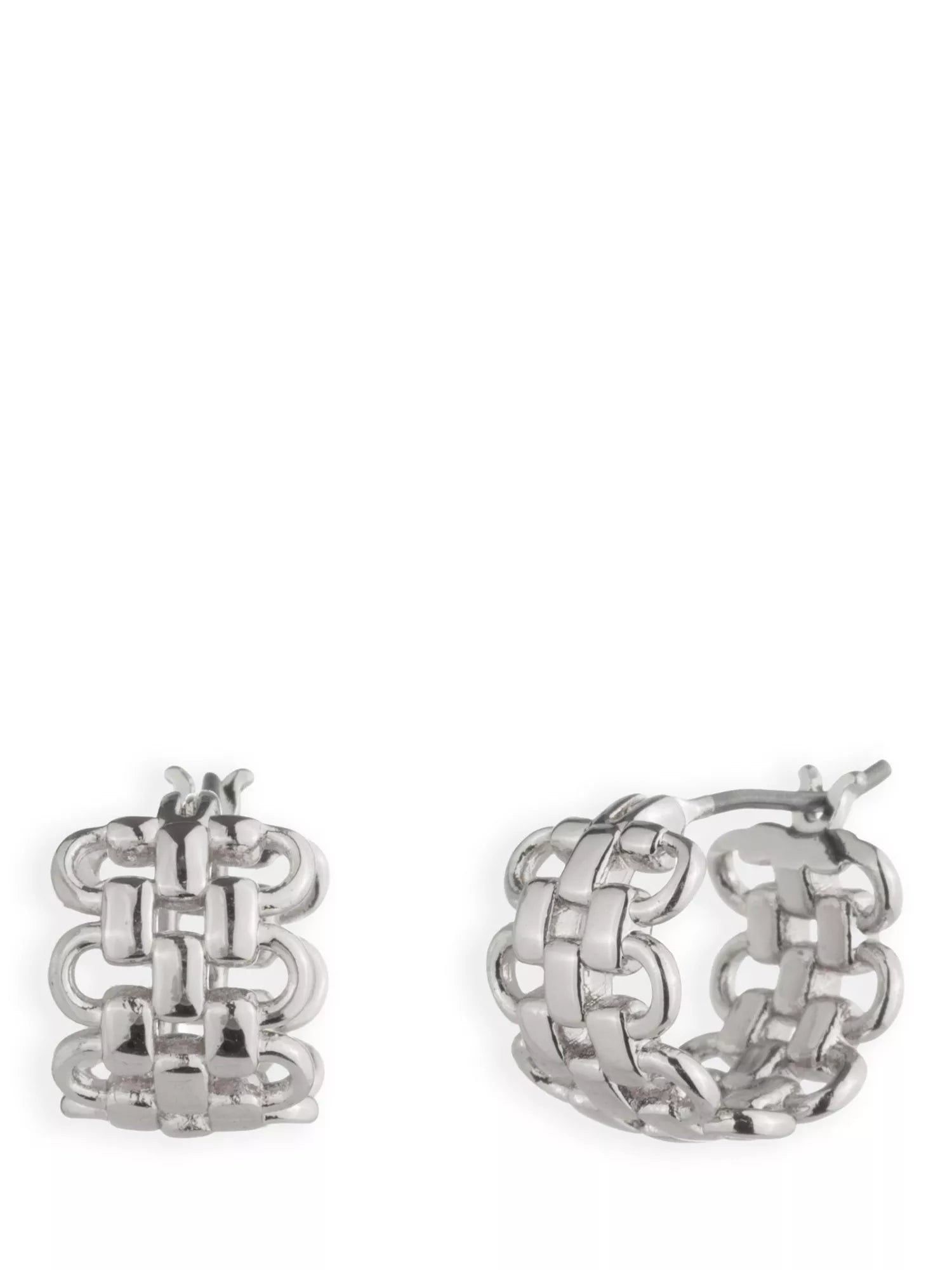 Lauren Ralph Lauren silver chain huggie earrings, UK version