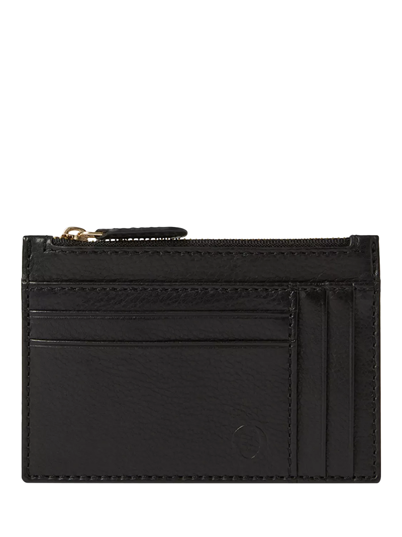 Osprey London deboss leather zip top card holder - British product
