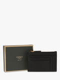 Osprey London deboss leather zip top card holder - British product