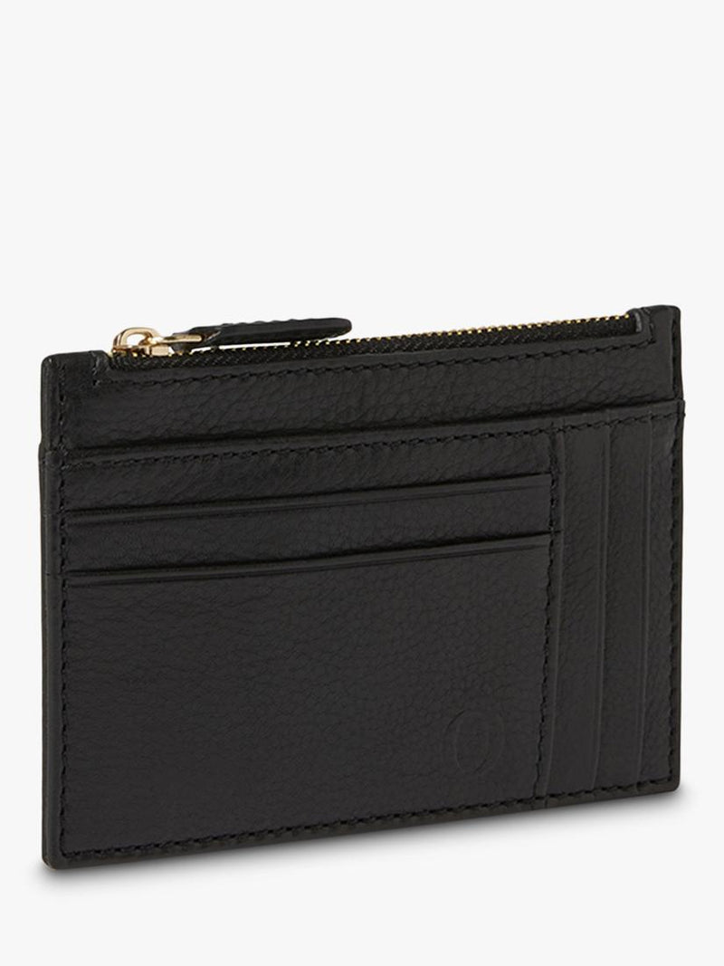 Osprey London deboss leather zip top card holder - British product