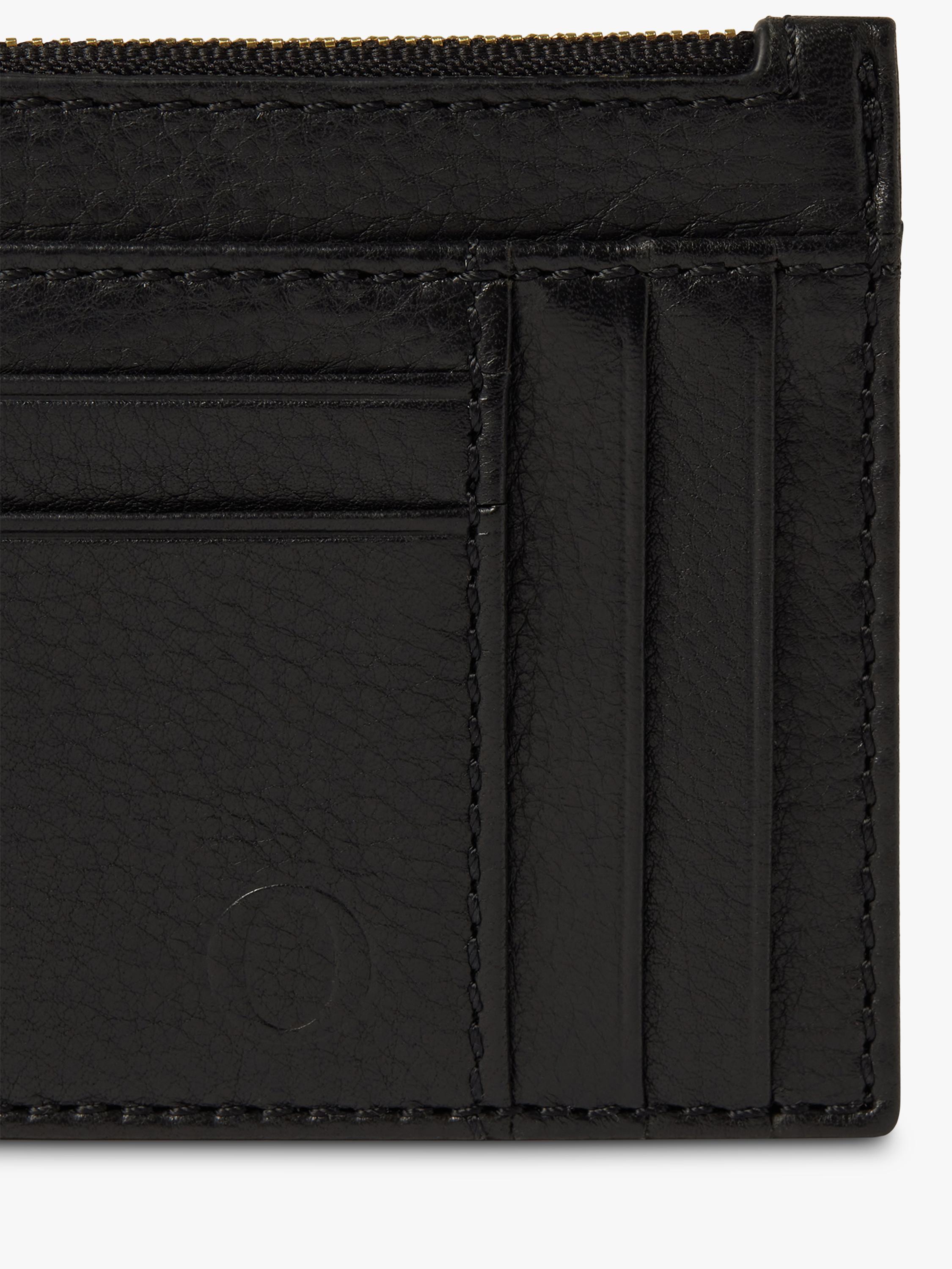 Osprey London deboss leather zip top card holder - British product