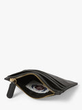 Osprey London deboss leather zip top card holder - British product