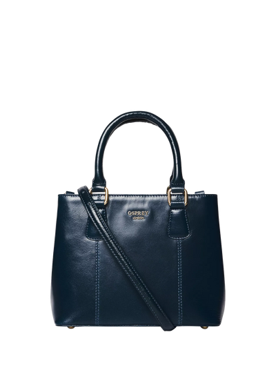 John Lewis OSPREY LONDON Mini Adaline Leather Grab Bag, French Navy- Buy online at McGrocer