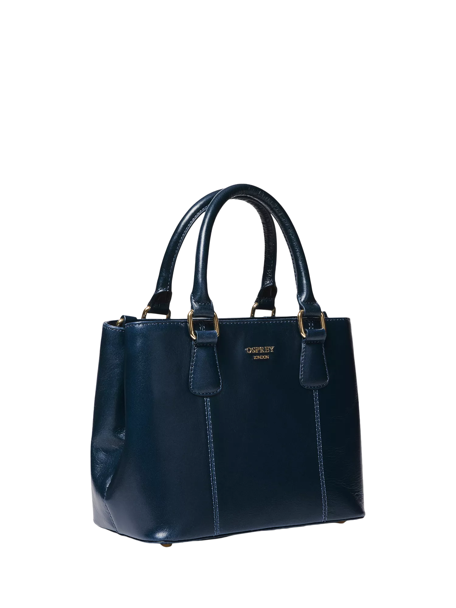 OSPREY LONDON Mini Adaline grab bag in French Navy leather (British brand)